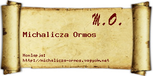 Michalicza Ormos névjegykártya